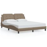 vidaXL Cadre de lit avec LED sans matelas cappuccino 160x200 cm