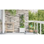 vidaXL Bac à fleurs avec Treillis Blanc 40 x 40 x 143 cm PP