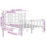 vidaXL Cadre de lit sans matelas noir 140x190 cm bois de pin massif