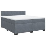 vidaXL Sommier à lattes de lit et matelas Gris foncé 200x200cm Velours