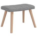 vidaXL Chaise à bascule avec tabouret Gris clair Tissu