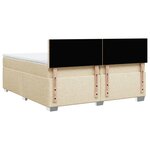 vidaXL Sommier à lattes de lit avec matelas Crème 200x200 cm Tissu