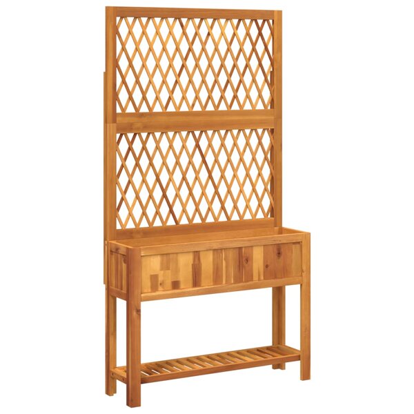 vidaXL Jardinière avec treillis et étagère bois massif d'acacia