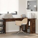 vidaXL Bureau Chêne fumé 142 x 102 x 73 cm Bois d'ingénierie