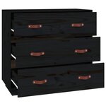 vidaXL Buffet Noir 80x40x75 cm Bois massif de pin