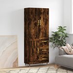 vidaXL Buffet haut Chêne fumé 69 5x34x180 cm Bois d'ingénierie