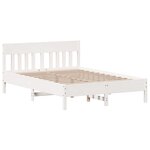 vidaXL Cadre de lit sans matelas blanc 140x190 cm bois de pin massif