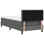 vidaXL Lit à ressorts avec matelas et LED Gris foncé 90x200 cm Tissu