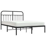 vidaXL Cadre de lit métal sans matelas avec tête de lit noir 135x190cm