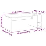 vidaXL Table basse Chêne fumé 101 5 x 50 x 37 cm Bois d'ingénierie