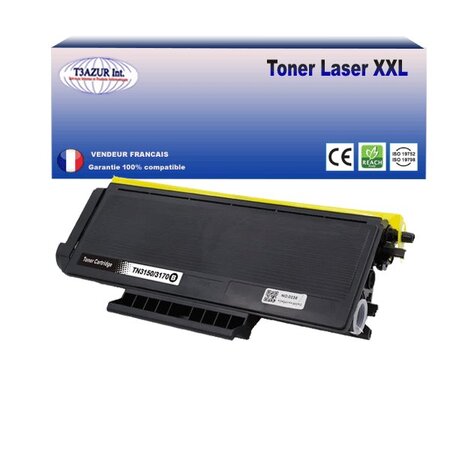 Toner compatible avec Brother TN3170, TN3280 pour Brother HL5250DN, HL5270DN, HL5370DWT, HL5370W, HL5240DW, HL5240L - 8 000 pages - T3AZUR
