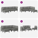 vidaXL Ensemble de meubles pour le salon 5 Pièces Gris foncé Tissu