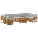vidaXL Ensemble de canapés d'extérieur 8 pc Naturel et gris clair