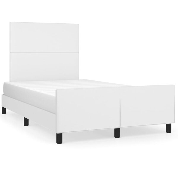 vidaXL Cadre de lit avec tête de lit Blanc 120x200 cm Similicuir