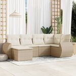 vidaXL Salon de jardin avec coussins 6 Pièces beige résine tressée