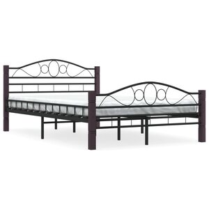 vidaXL Cadre de lit sans matelas noir métal 120x200 cm
