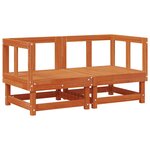 vidaXL 2 Pièce Canapé d'angle de jardin Pin massif Brun Ciré