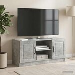 vidaXL Meuble TV Gris béton 102 x 34 5 x 47 cm Bois d'ingénierie