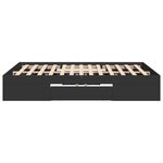 vidaXL Cadre de lit noir 135x190 cm bois d'ingénierie