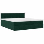 VidaXL Cadre de lit ottoman avec matelas vert foncé 180x200 cm velours