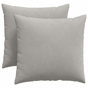 vidaXL Coussins de canapé 2 pc tissu Gris clair 45 x 45 cm
