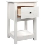 vidaXL Table de chevet Blanc 40x35x61 5 cm Bois de pin massif