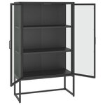 vidaXL Buffet haut Anthracite 80x35x135 cm Acier et verre trempé