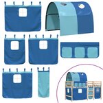 vidaXL Lit mezzanine enfants avec tunnel sans matelas bleu 90x200 cm