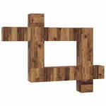 vidaXL Ensemble meuble TV 10 Pièces Bois ancien 30 5 x 30 x 90 cm