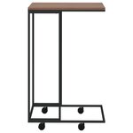 vidaXL Table d'appoint avec roues Noir 40x30x63 5 cm Bois d'ingénierie