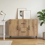 vidaXL Buffet Chêne artisanal 89 x 34 5 x 60 cm Bois d'ingénierie