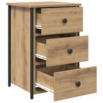 vidaXL Tables de chevet en chêne artisanal Chêne artisanal Bois d'ingénierie