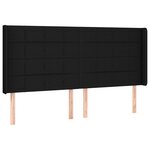 vidaXL Tête de lit avec oreilles Noir 163x16x118/128 cm Tissu