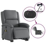 vidaXL Fauteuil inclinable de massage électrique gris similicuir
