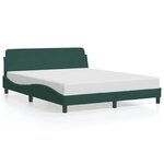 vidaXL Cadre de lit sans matelas vert foncé 160x200 cm velours