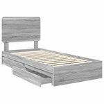 vidaXL Lit de Rangement Gris Sonoma 90 x 190 cm Bois d'ingénierie
