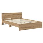 vidaXL Cadre de lit Chêne artisanal 160 x 200 cm Bois d'ingénierie