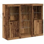 vidaXL Buffet LED Bois ancien 123 x 37 x 100 cm Bois d'ingénierie