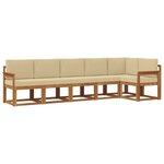 vidaXL Ensemble de canapés d'extérieur 6 pc Naturel et Beige