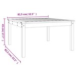 vidaXL Table de jardin blanc 82 5x82 5x45 cm bois massif de pin