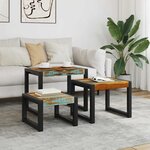 vidaXL Tables gigognes 3 Pièces Bois de récupération massif