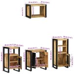 vidaXL Ensemble de mobilier de salle de bain avec étagère avec stockage avec porte 4 Pièces