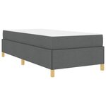 vidaXL Cadre de lit avec matelas Gris foncé 100 x 200 cm tissu