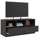 vidaXL Meuble TV noir 99x39x44 cm acier