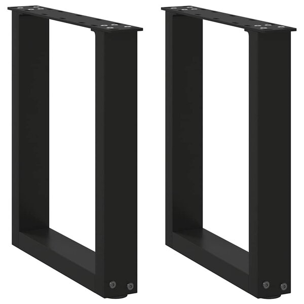 vidaXL Pieds de table basse en U 2 pièces Noir 38 x (42-43) cm Acier