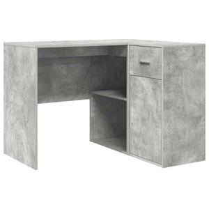 vidaXL Bureau d'angle avec tiroir Gris béton 102 x 88 x 75 cm