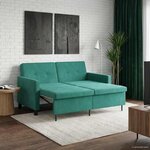 vidaXL Canapé-Lit Turquoise Tissu