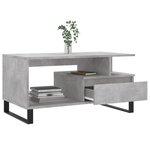 vidaXL Table basse Gris béton 90x49x45 cm Bois d'ingénierie