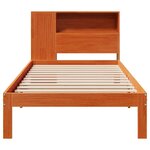 vidaXL Lit bibliothèque sans matelas cire marron 90x200 cm pin massif