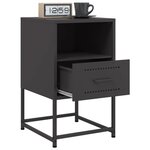 vidaXL Table de chevet noir 36x39x60 5 cm acier